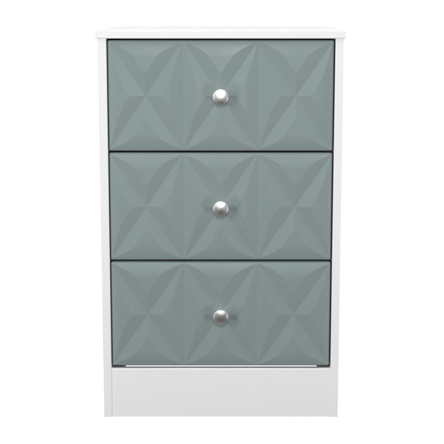San Jose Bedside Table Teal & White 3 Drawers 45cm