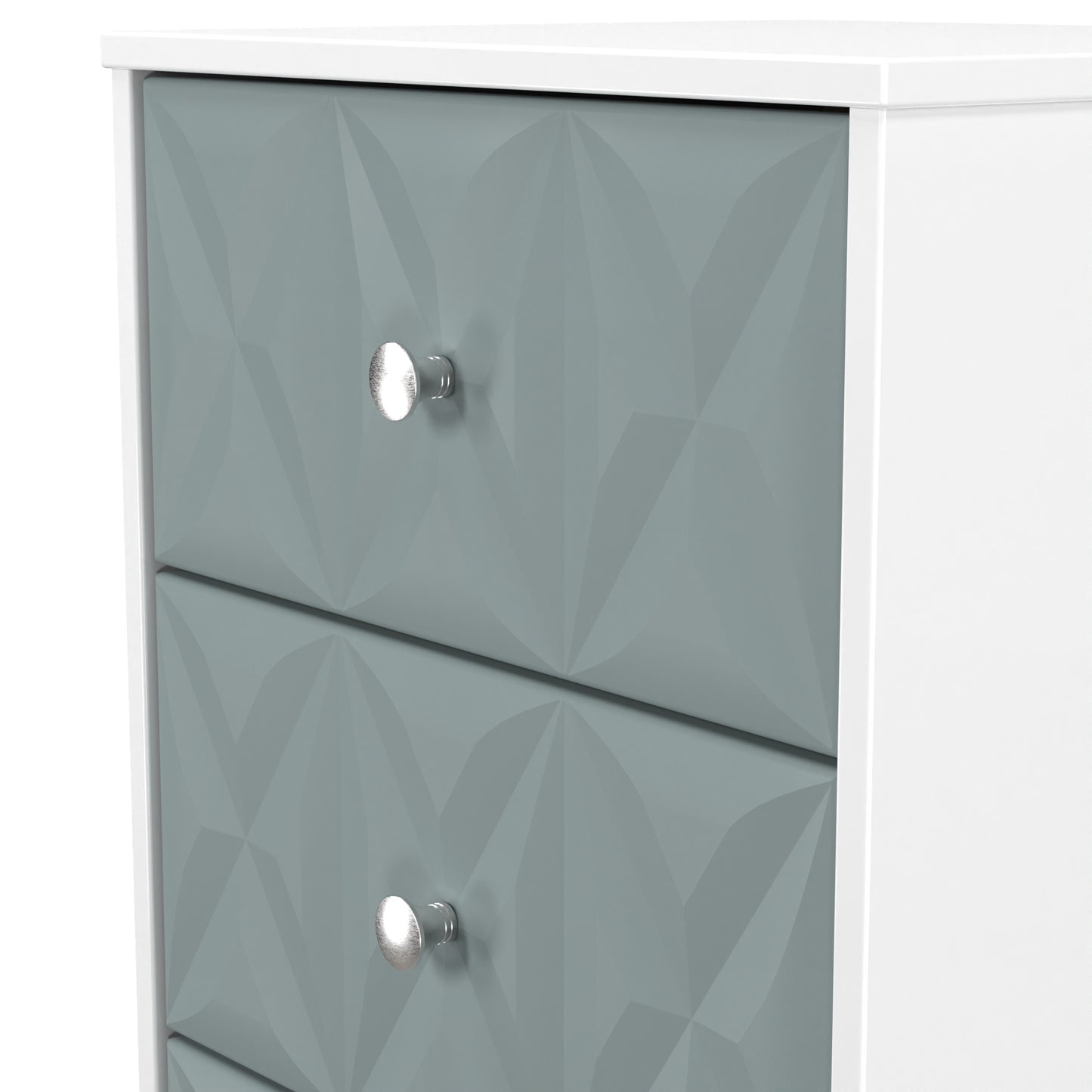 San Jose Bedside Table Teal & White 3 Drawers 45cm