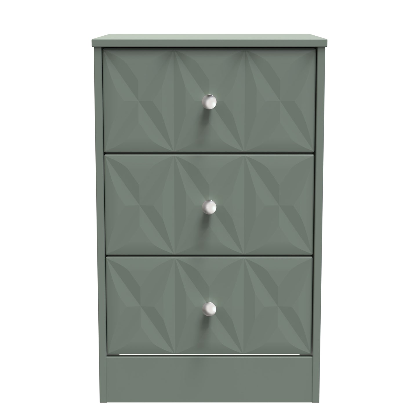 San Jose Bedside Table Green 3 Drawers 45cm