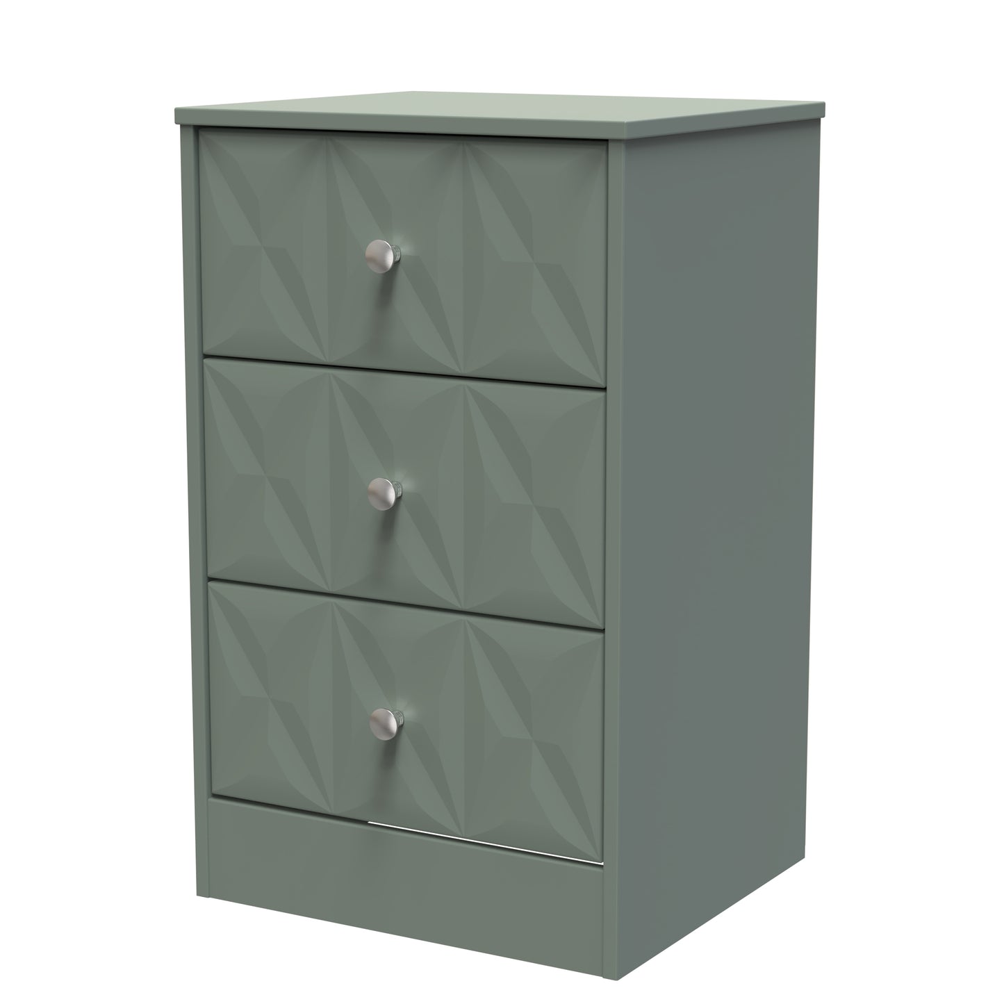 San Jose Bedside Table Green 3 Drawers 45cm