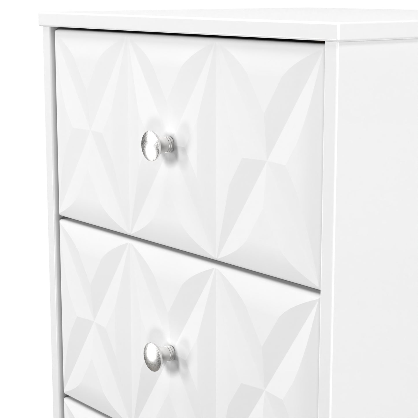San Jose Bedside Table White 3 Drawers 45cm