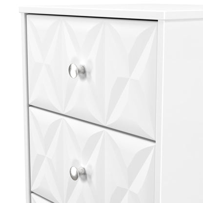 San Jose Bedside Table White 3 Drawers 45cm