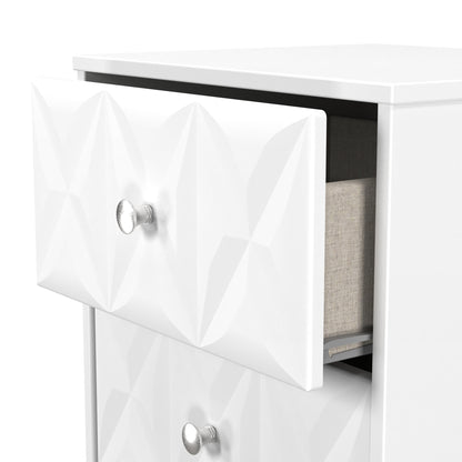 San Jose Bedside Table White 3 Drawers 45cm