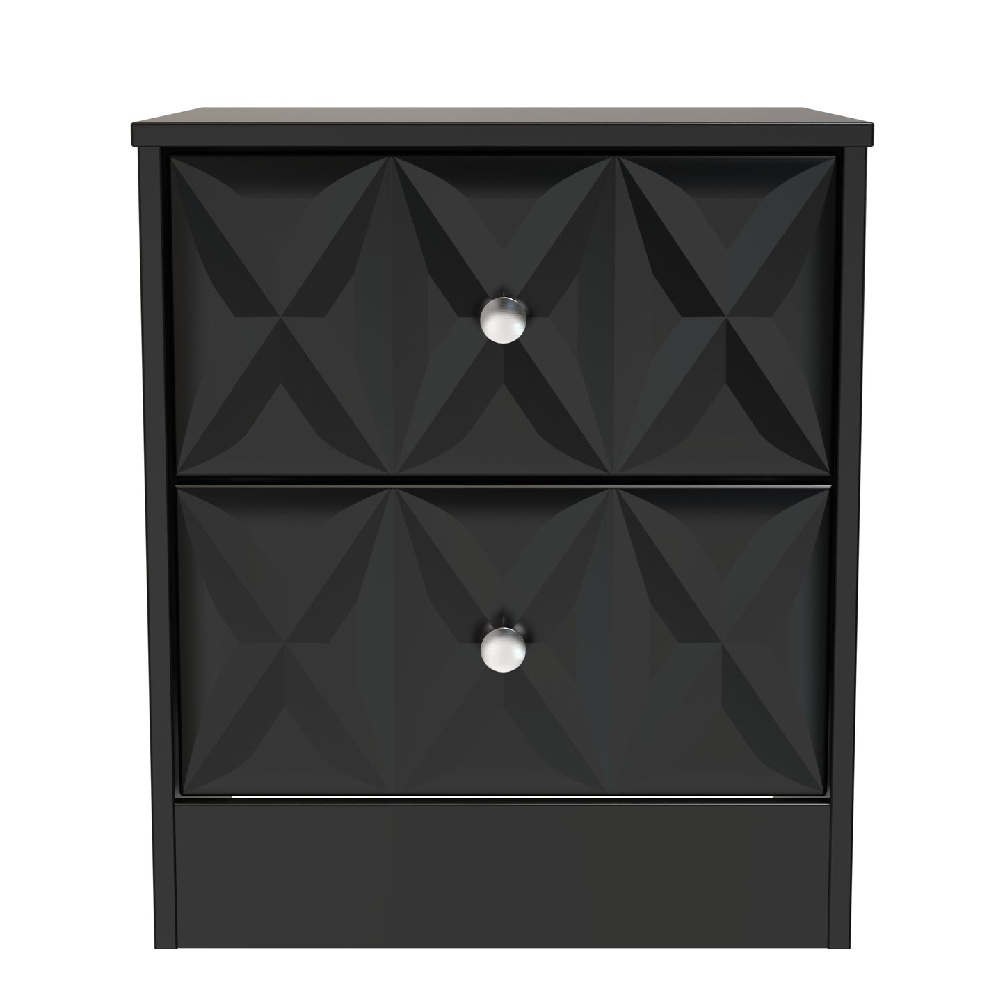 San Jose Bedside Table Black 2 Drawers 45cm