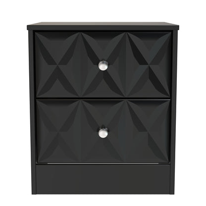 San Jose Bedside Table Black 2 Drawers 45cm