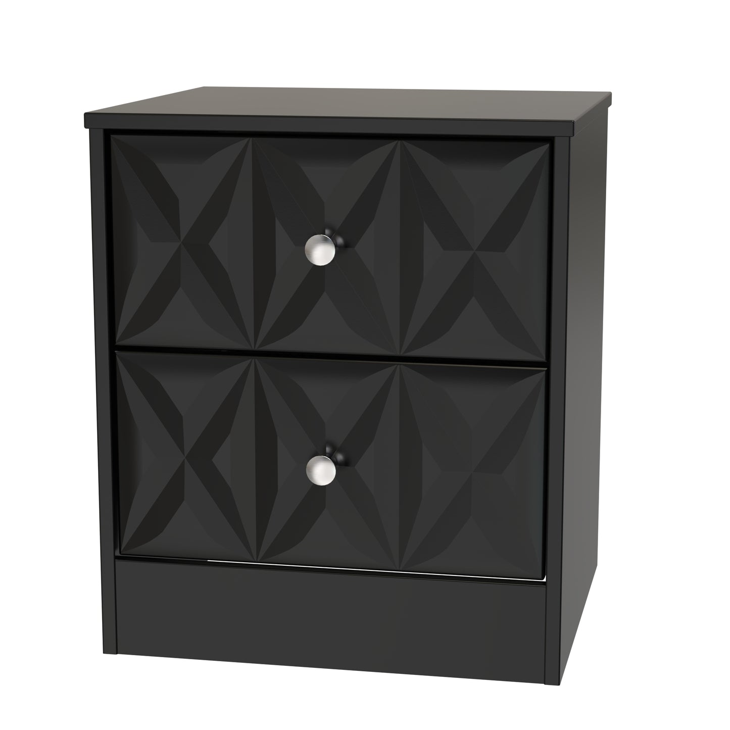 San Jose Bedside Table Black 2 Drawers 45cm