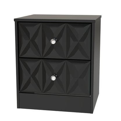 San Jose Bedside Table Black 2 Drawers 45cm