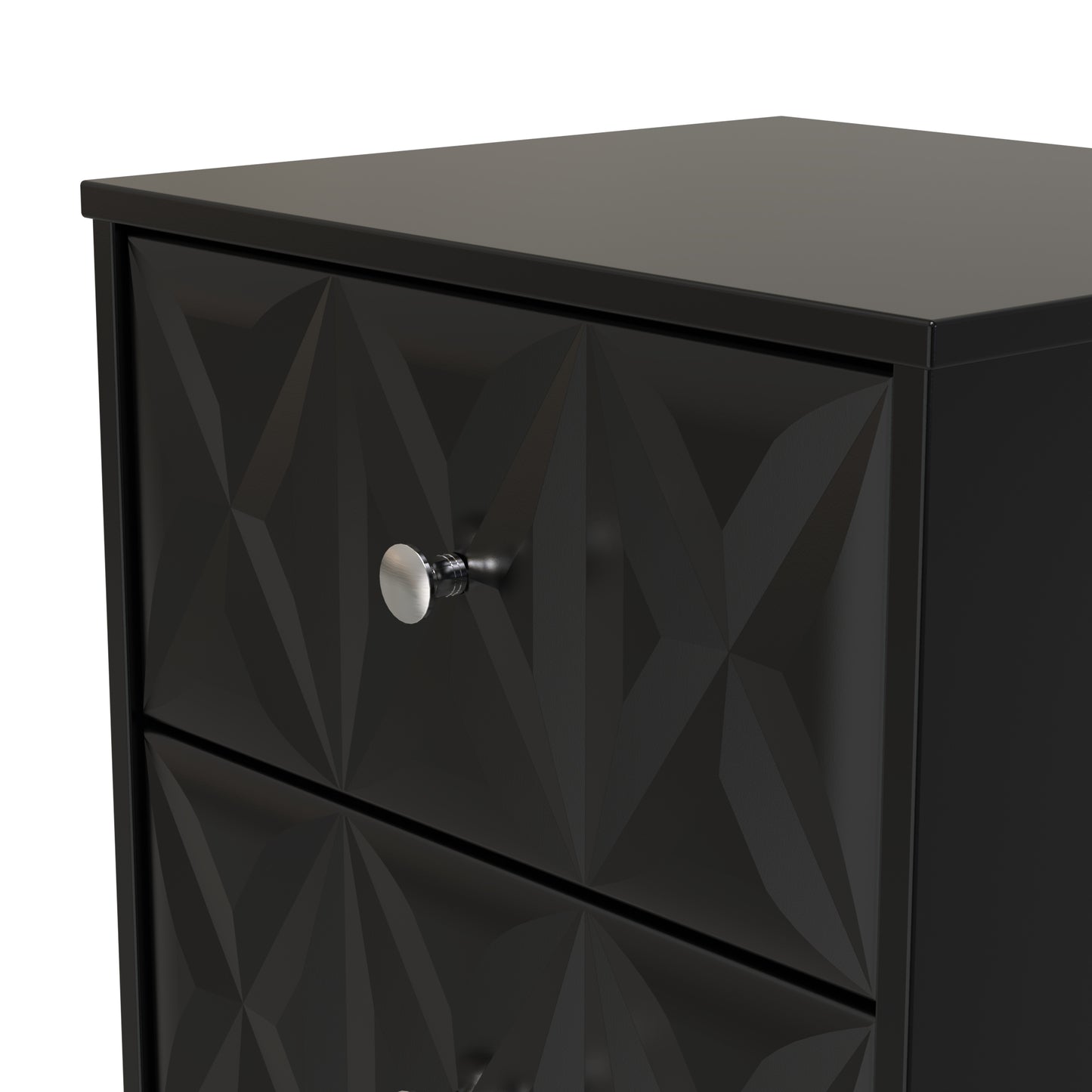 San Jose Bedside Table Black 2 Drawers 45cm