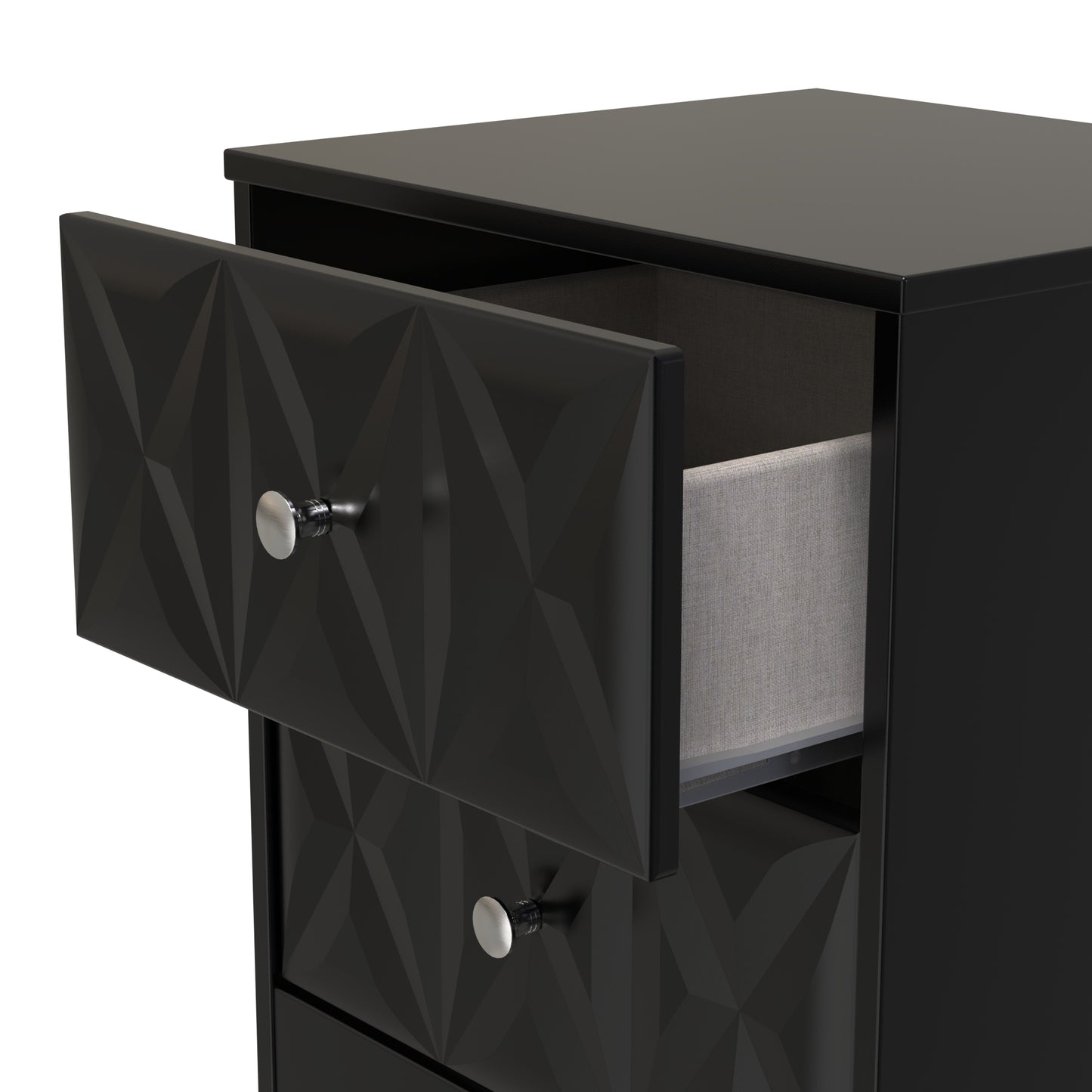 San Jose Bedside Table Black 2 Drawers 45cm