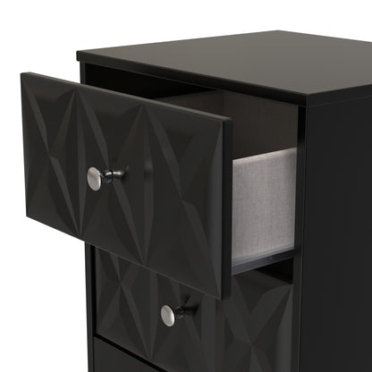 San Jose Bedside Table Black 2 Drawers 45cm