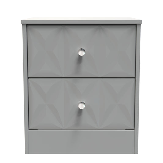 San Jose Bedside Table Grey 2 Drawers 45cm