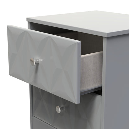 San Jose Bedside Table Grey 2 Drawers 45cm