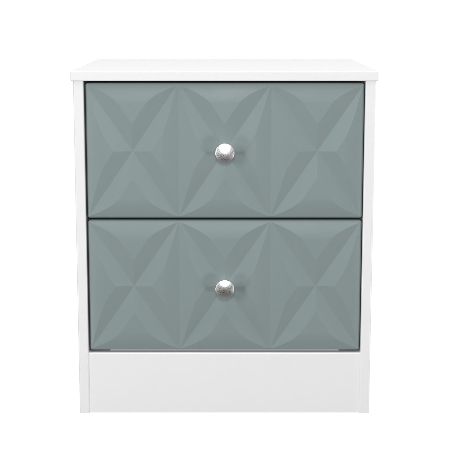 San Jose Bedside Table Teal & White 2 Drawers 45cm