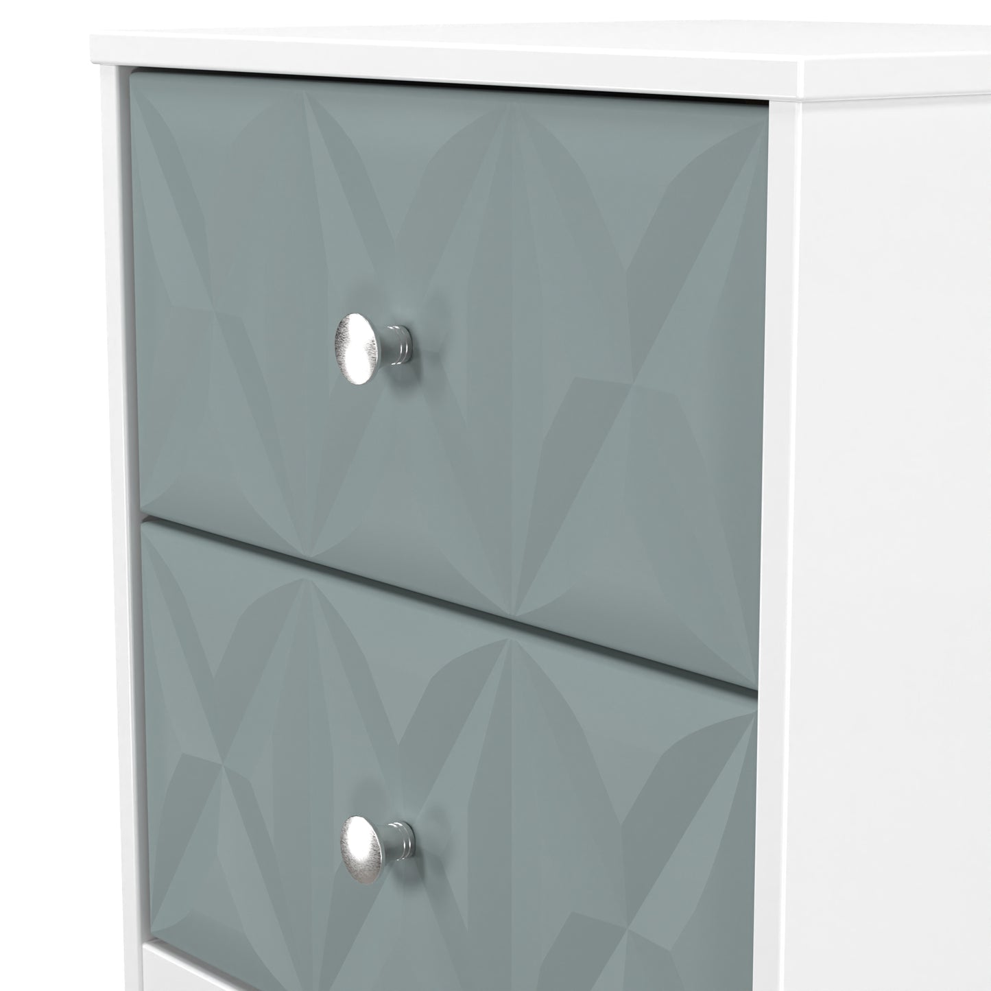 San Jose Bedside Table Teal & White 2 Drawers 45cm