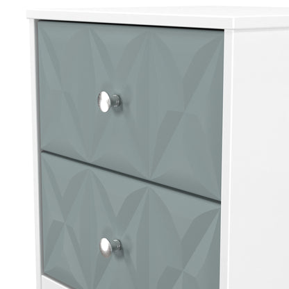 San Jose Bedside Table Teal & White 2 Drawers 45cm