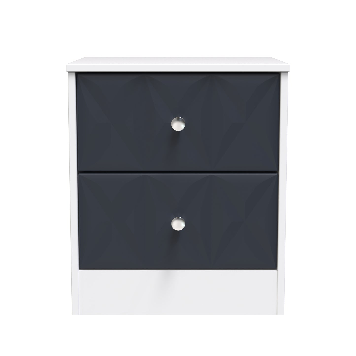 San Jose Bedside Table Dark Grey & White 2 Drawers 45cm