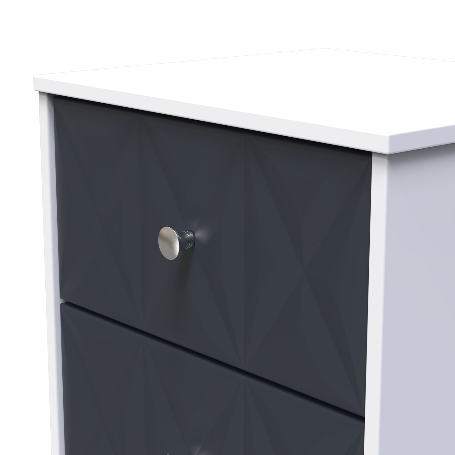 San Jose Bedside Table Dark Grey & White 2 Drawers 45cm
