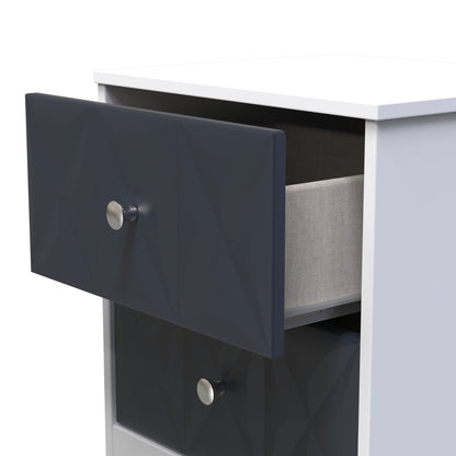 San Jose Bedside Table Dark Grey & White 2 Drawers 45cm