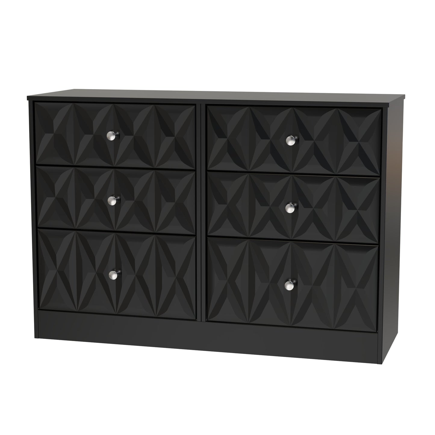 San Jose Large Chest of Drawers Black 6 Drawers 115cm