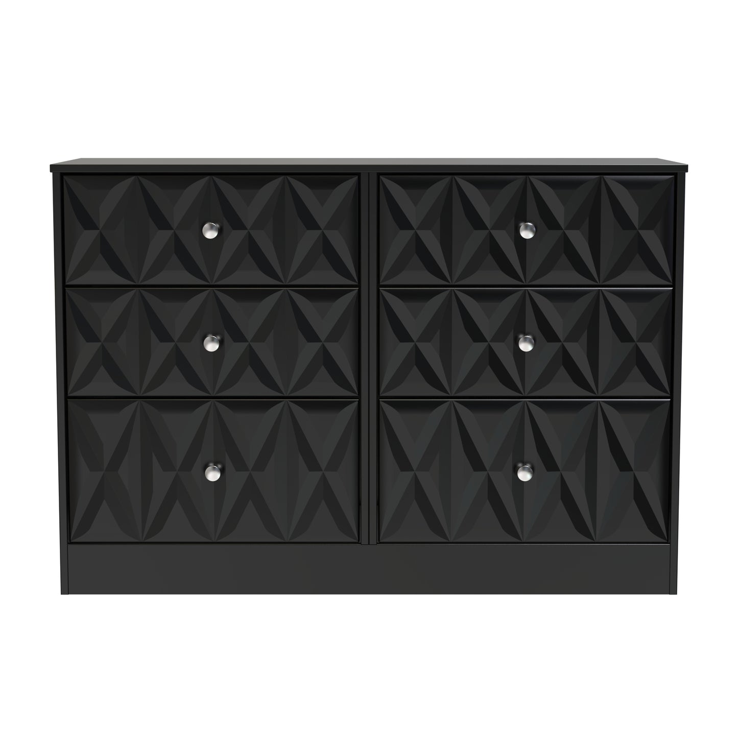 San Jose Large Chest of Drawers Black 6 Drawers 115cm