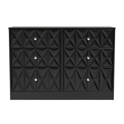 San Jose Large Chest of Drawers Black 6 Drawers 115cm