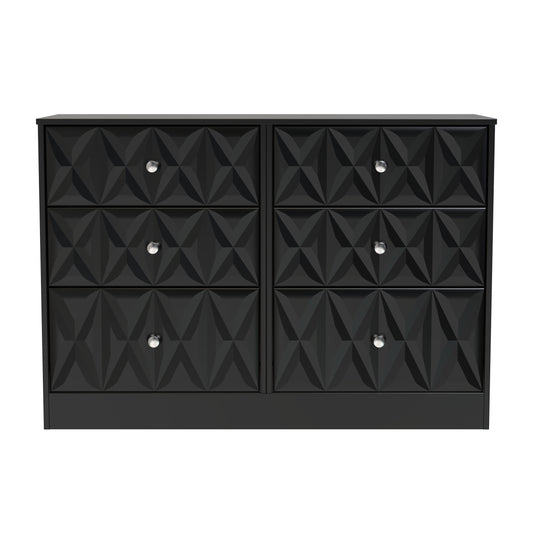 San Jose Large Chest of Drawers Black 6 Drawers 115cm