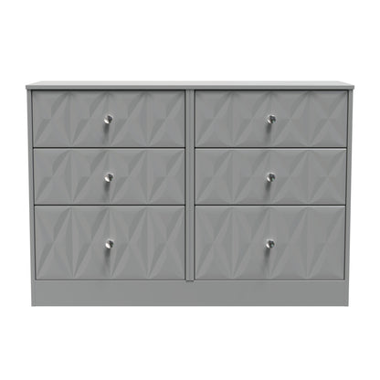 San Jose Large Chest of Drawers Grey 6 Drawers 115cm