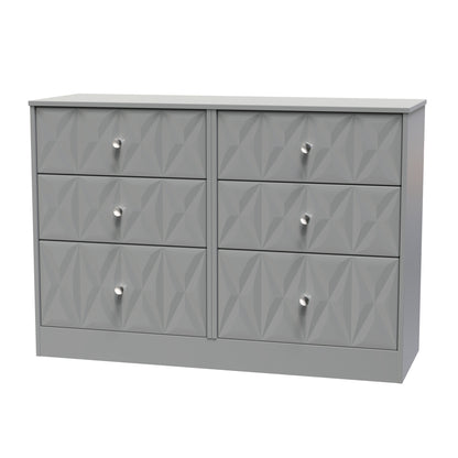 San Jose Large Chest of Drawers Grey 6 Drawers 115cm