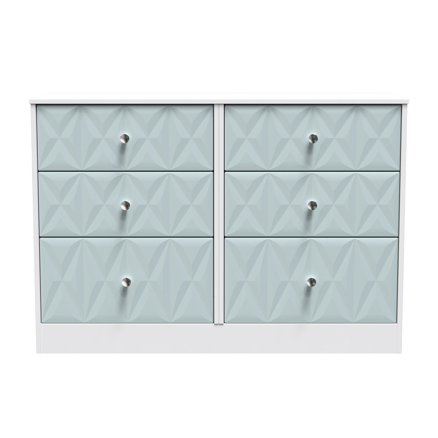 San Jose Large Chest of Drawers Teal & White 6 Drawers 115cm
