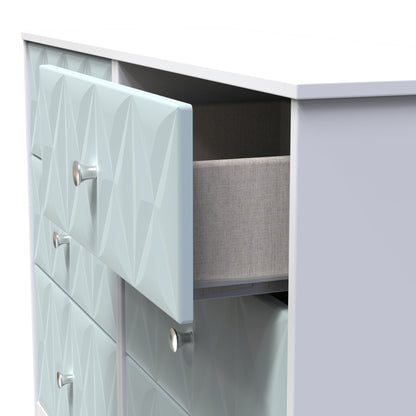 San Jose Large Chest of Drawers Teal & White 6 Drawers 115cm