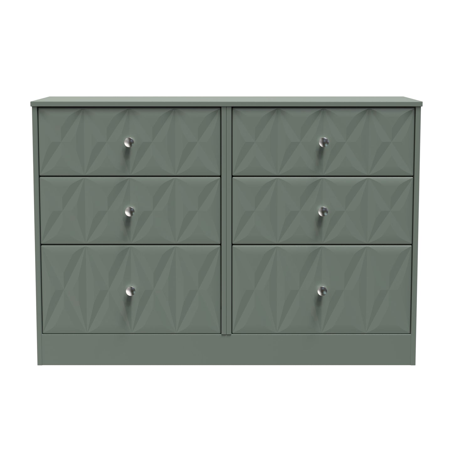 San Jose Large Chest of Drawers Green 6 Drawers 115cm