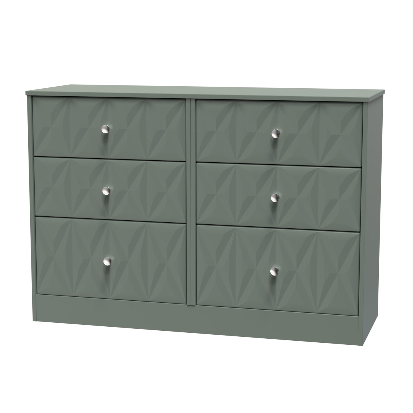 San Jose Large Chest of Drawers Green 6 Drawers 115cm