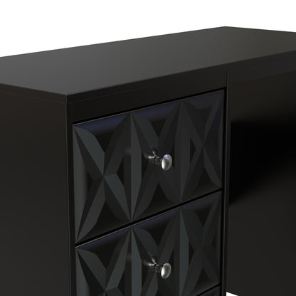 San Jose Desk Black 3 Drawers 97cm