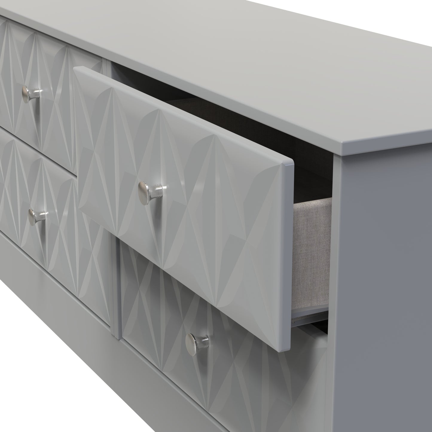 San Jose Large Chest of Drawers Grey 4 Drawers 115cm
