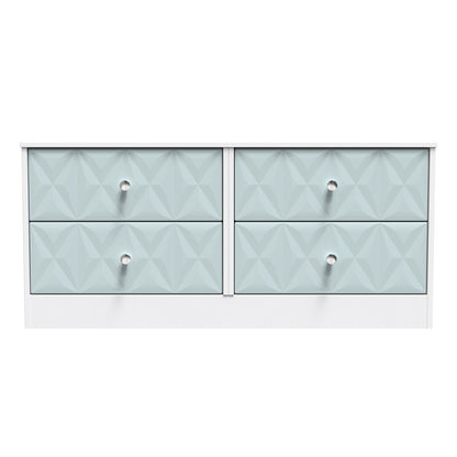 San Jose Large Chest of Drawers Teal & White 4 Drawers 115cm