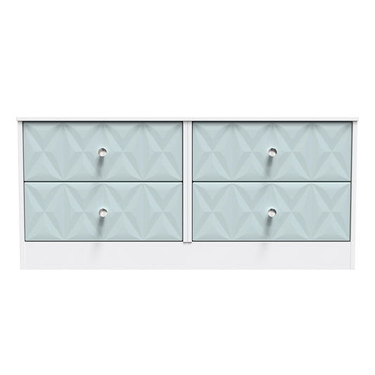 San Jose Large Chest of Drawers Teal & White 4 Drawers 115cm