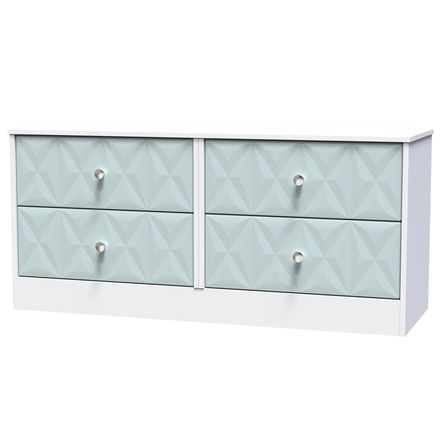 San Jose Large Chest of Drawers Teal & White 4 Drawers 115cm