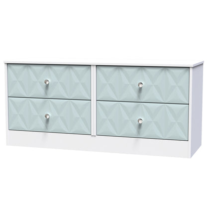 San Jose Large Chest of Drawers Teal & White 4 Drawers 115cm