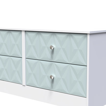 San Jose Large Chest of Drawers Teal & White 4 Drawers 115cm