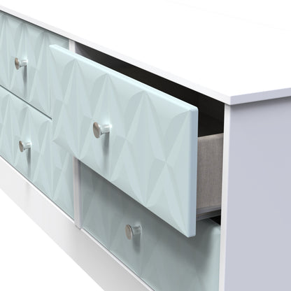 San Jose Large Chest of Drawers Teal & White 4 Drawers 115cm