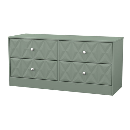 San Jose Large Chest of Drawers Green 4 Drawers 115cm