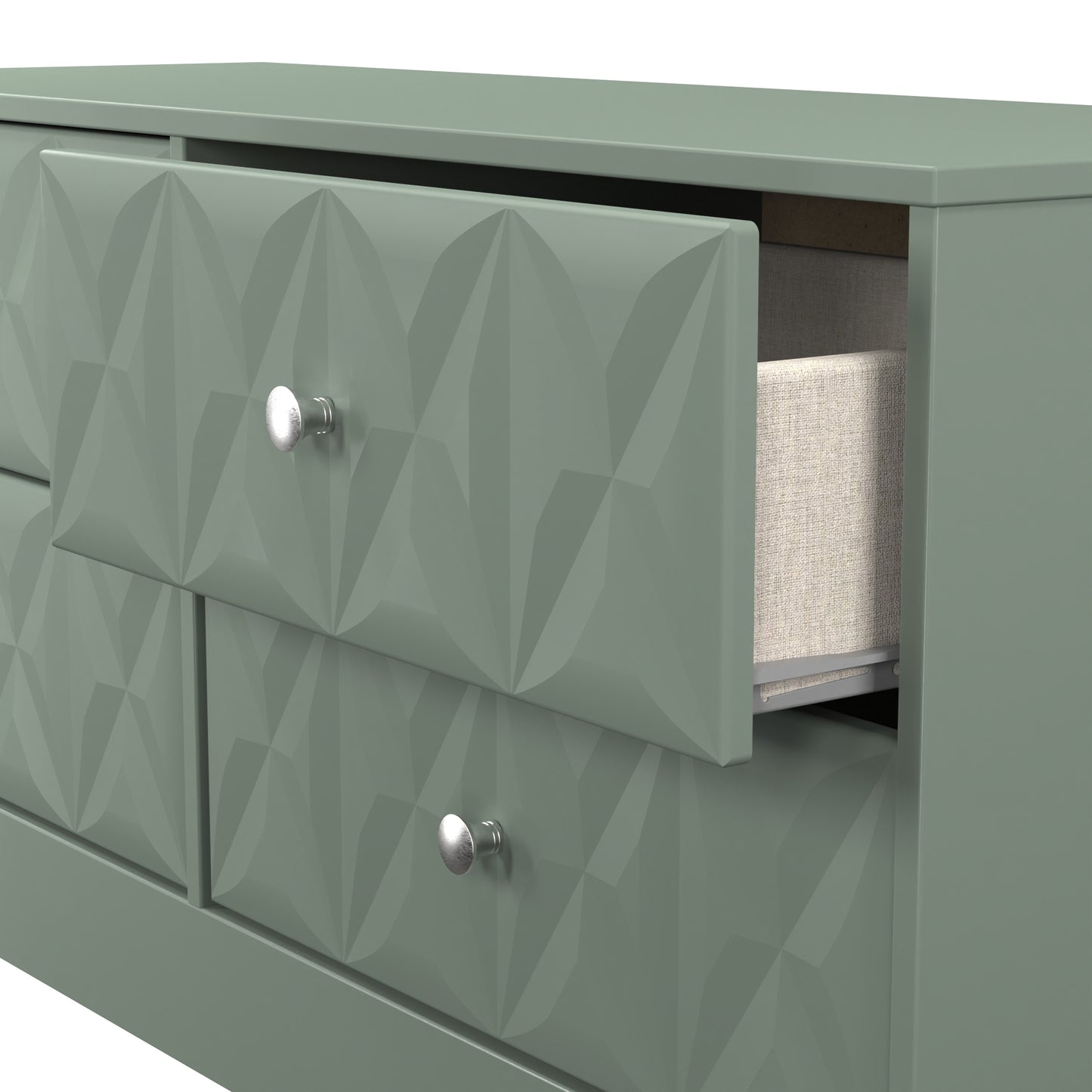 San Jose Large Chest of Drawers Green 4 Drawers 115cm