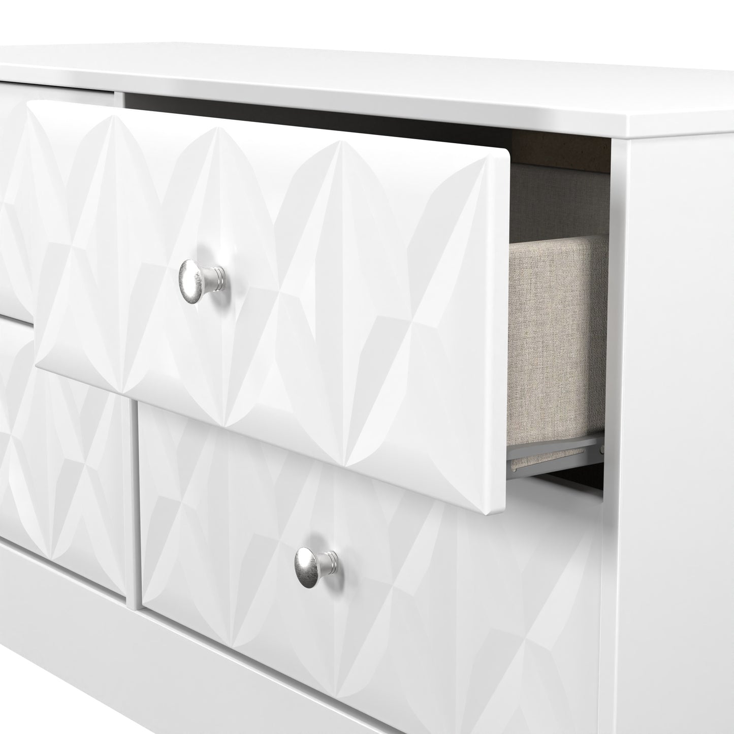 San Jose Large Chest of Drawers White 4 Drawers 115cm