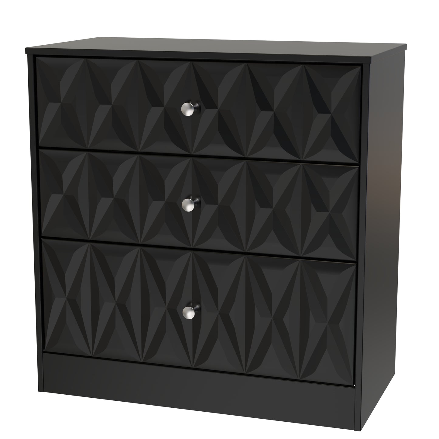 San Jose Chest of Drawers Black 3 Drawers 77cm