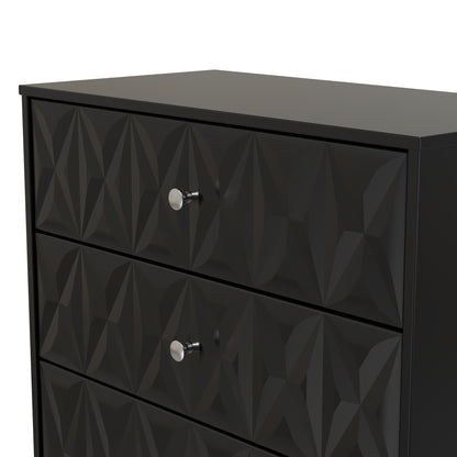 San Jose Chest of Drawers Black 3 Drawers 77cm