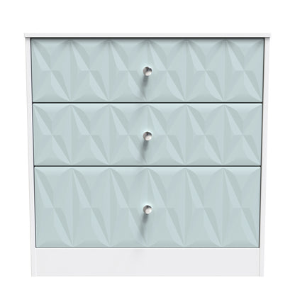 San Jose Chest of Drawers Teal & White 3 Drawers 77cm