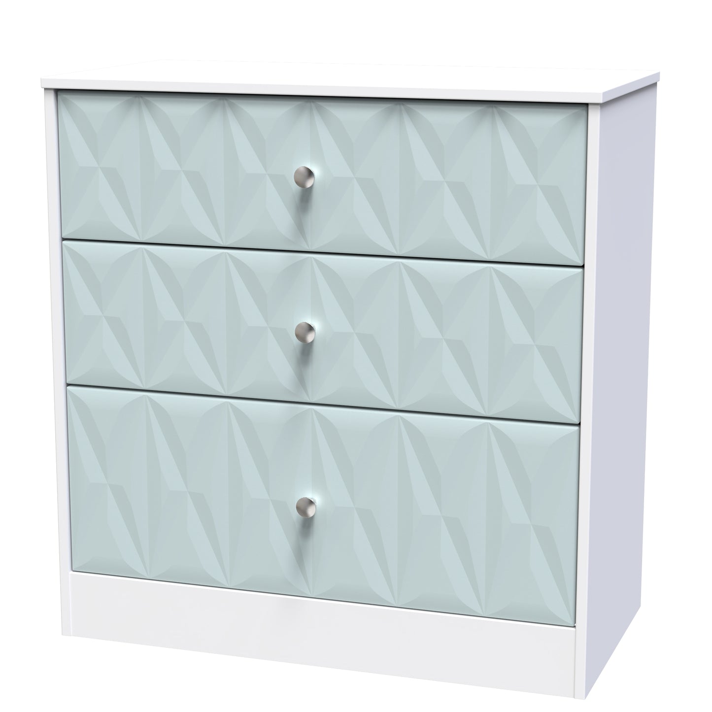 San Jose Chest of Drawers Teal & White 3 Drawers 77cm