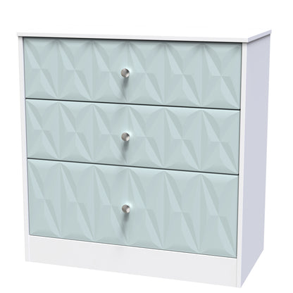 San Jose Chest of Drawers Teal & White 3 Drawers 77cm
