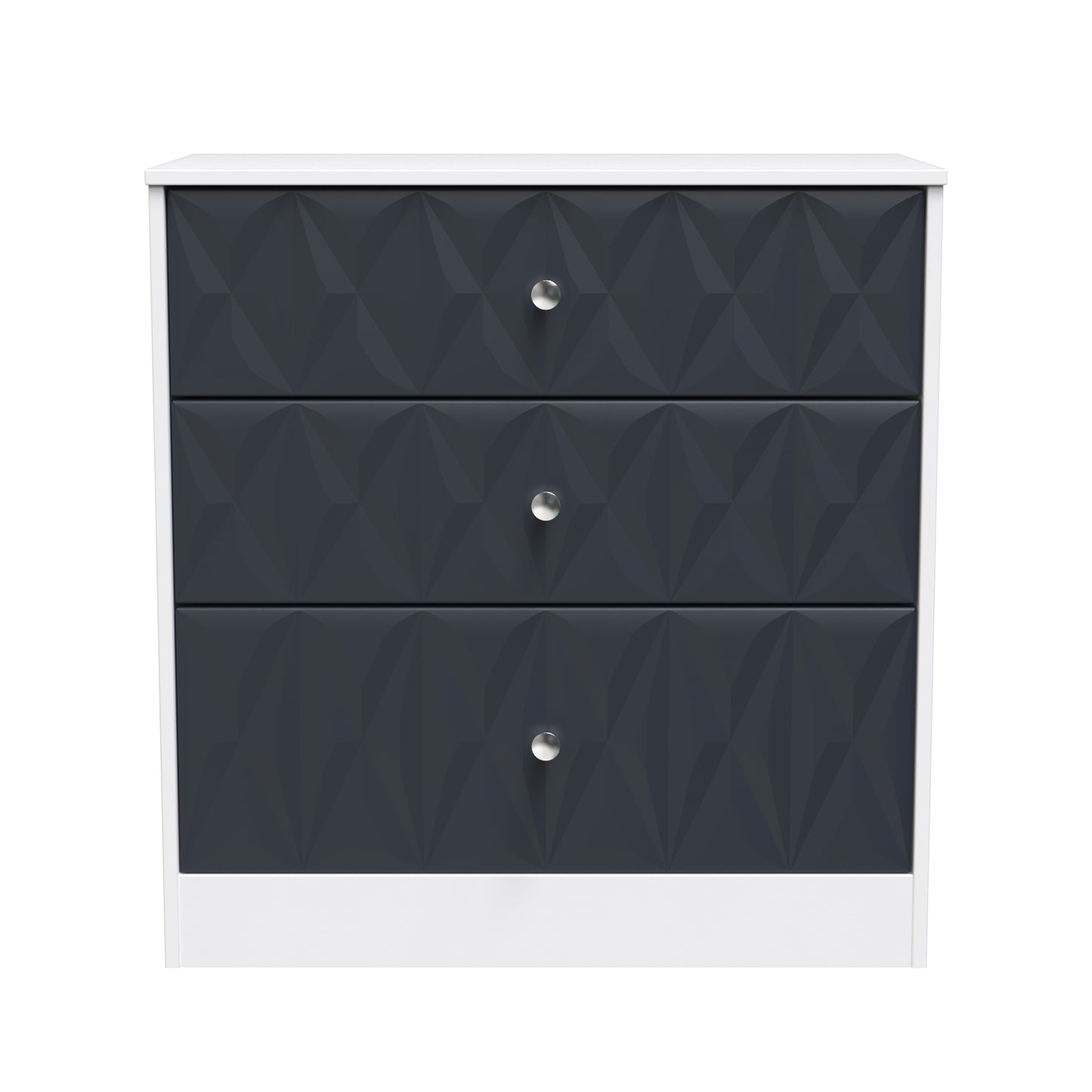 San Jose Chest of Drawers Dark Grey & White 3 Drawers 77cm