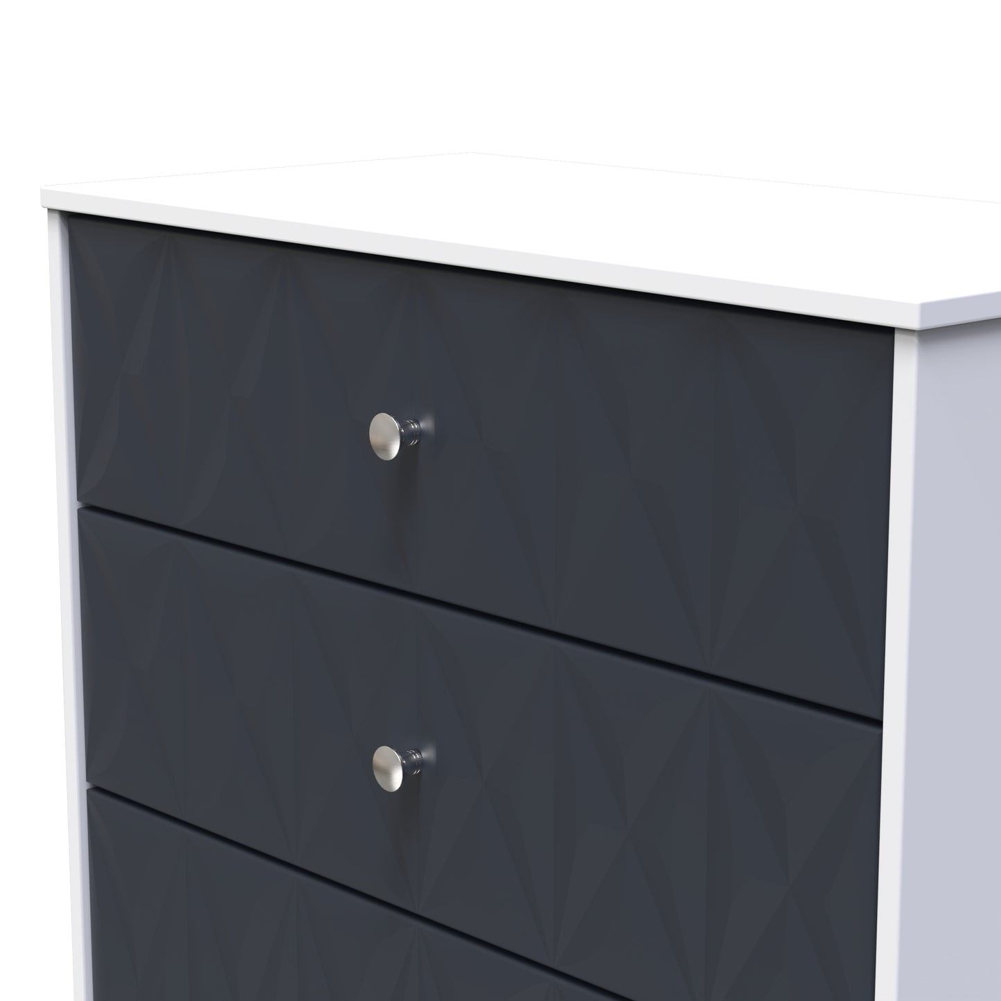 San Jose Chest of Drawers Dark Grey & White 3 Drawers 77cm
